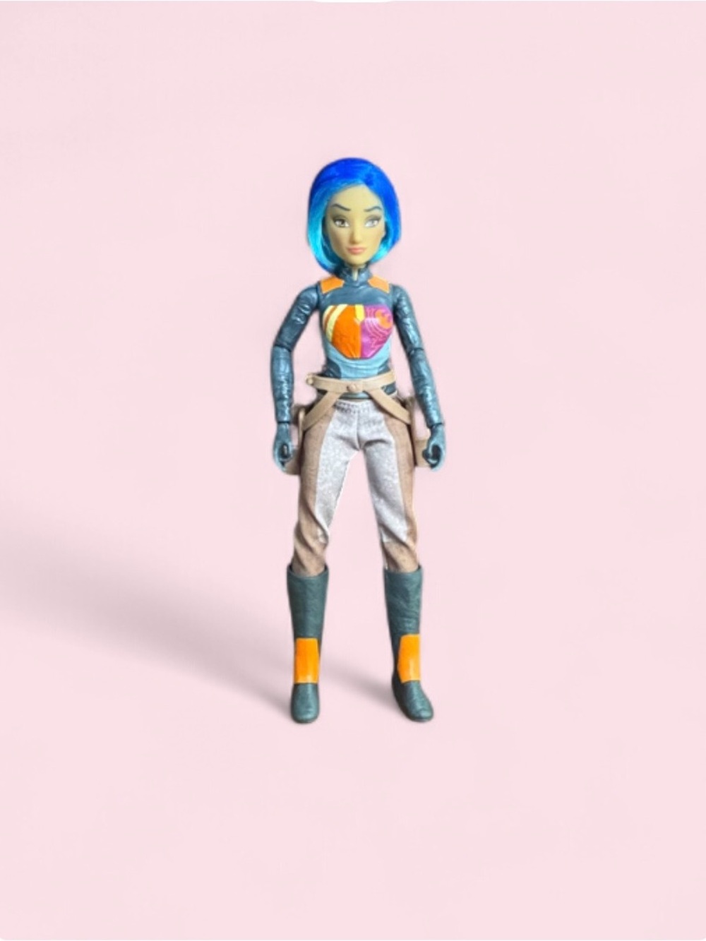Star Wars Sabine Doll with Bright Blue Hair and Colorful Pilot Suit